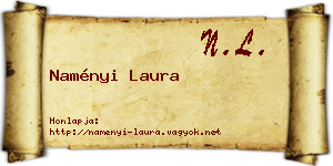 Naményi Laura névjegykártya